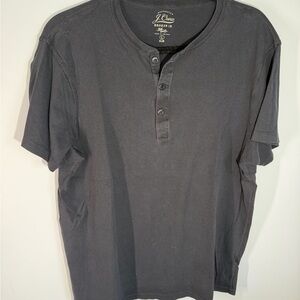 J.Crew Charcoal Henley Shirt Button Front Casual Top